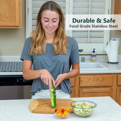 Miniatura 6 de Pelador de verduras de acero inoxidable para cocina, pelador en Y, seguro de usar, papa, fruta, zanahoria, peeler, peeler, fácil de pelar y limpiar