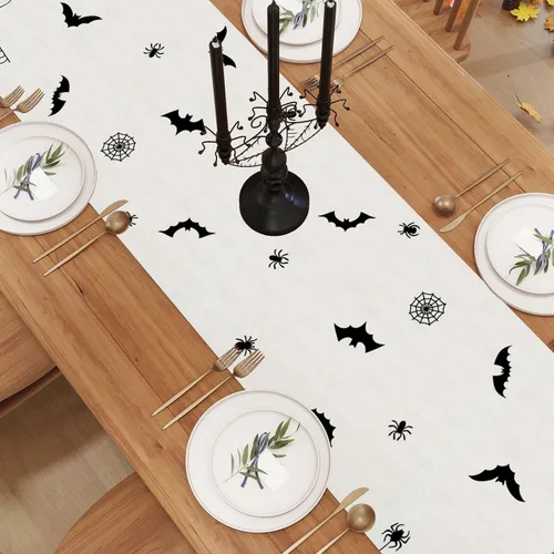 Miniatura 4 de Camino de mesa de Halloween, decoración de mesa de Halloween, hogar, cocina, comedor, decoración de mesa de Navidad, Navidad, invierno, decoraciones