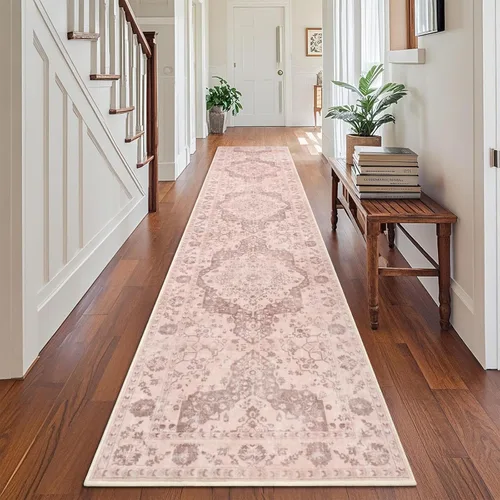 Miniatura 26 de nesrt Alfombra bohemia lavable de 2 x 10 pies, suave, antideslizante, extra larga, alfombra de cocina, color negro, vintage, geométrico, camino