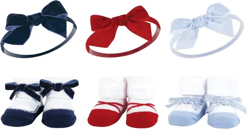 Miniatura 22 de Hudson Baby Conjunto de regalo de diadema y calcetines para niña Flor azul marino rosa
