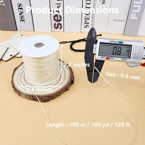 Miniatura 2 de Cuerda de nailon para pulseras, cordón de nailon de 0.8 mm, cordón de nudo chino de 109 yardas para hacer joyas, abalorios, collares, pulseras
