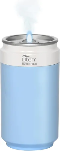Humidificadores, humidificador para dormitorio, humidificador de aire de lata, humidificadores para el hogar y las plantas, alimentado por USB y Azul
