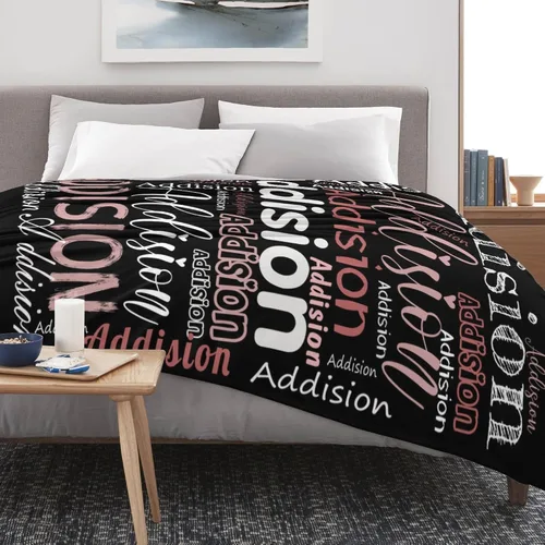 Miniatura 4 de Manta con nombre personalizada para niños y adultos – Manta de franela personalizada con nombre – Personalizada para cumpleaños, San Valentín, Negro