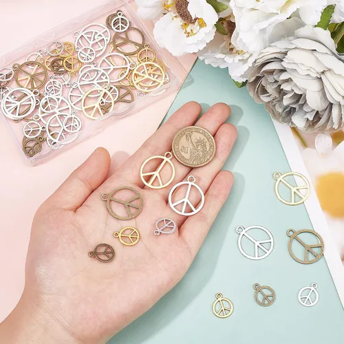 Miniatura 3 de SUPERFINDINGS Colgantes de estilo tibetano con diseño de estrella de sol y luna, colgantes de metal de plata tibetana suave para manualidades