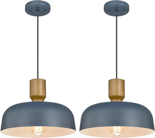 Darkaway Accesorios de Lámparas Colgantes de Techo con Pantalla de Metal Martillado, Lámpara Colgante Moderna para Iluminación de Isla de Cocina,
