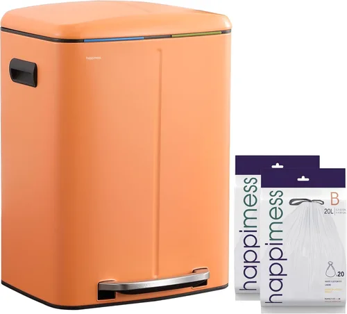 Miniatura 19 de happimess HPM1005A Marco Rectangular Basurero de 10.5 galones con Doble Cubo y Tapa de Cierre Suave, Moderno, Minimalista, Resistente a Huellas
