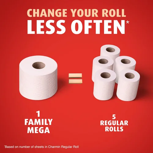 Miniatura 4 de Charmin Papel higiénico ultra fuerte y limpio, 24 megarrollos familiares = 120 rollos regulares