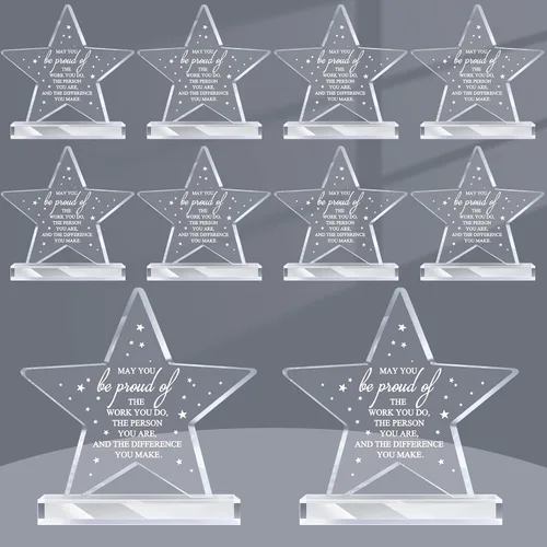 Miniatura 14 de Bucherry 10 piezas de premios de agradecimiento para empleados para compañeros de acrílico, trofeo de agradecimiento, puede que esté orgulloso