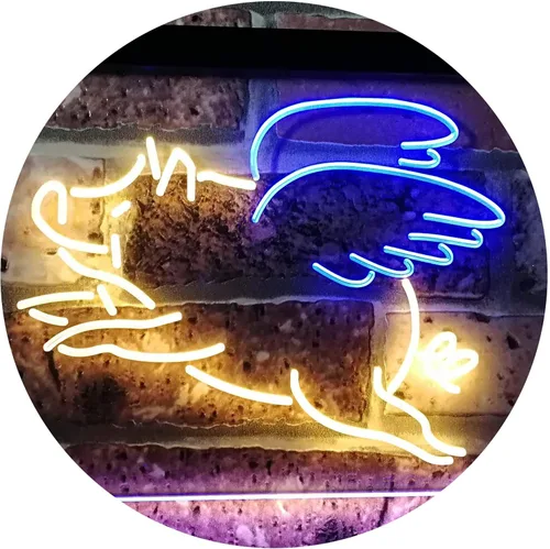 Miniatura 13 de ADVPRO Flying Pig St6s32-i3110-br - Letrero de neón LED de doble color, azul y rojo, 12 x 8.5 pulgadas