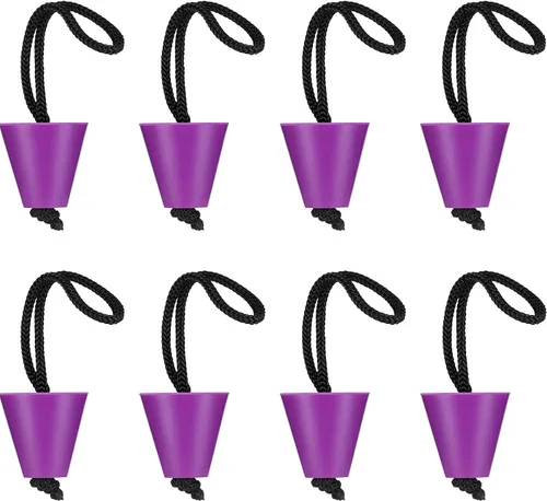 Miniatura 10 de Sumind Kit de tapones universales de silicona para botín de kayak de 1.57 pulgadas, 8 piezas, orificios de drenaje, tapón con cordón para sentarse
