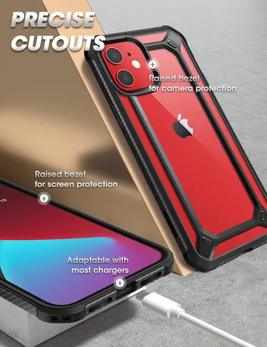 Miniatura 7 de SupCase Unicorn Beetle EXO Series Funda para iPhone 12 / iPhone 12 Pro (versión 2020) 6.1 pulgadas, funda protectora híbrida transparente premium
