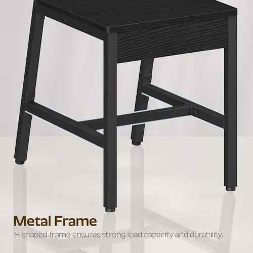 Miniatura 6 de YATINEY Dining Chairs Set of 4, Industrial Kitchen Chairs with Metal Frame, Slanted Back, Wooden Dining Chair Set, for Kitchen, Living Room, Black