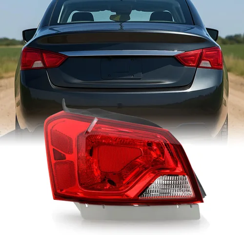 AKKON - Se adapta a Chevy Impala Sedan 2014-2020 de 4 puertas, luz trasera cromada roja, lámpara de freno exterior del lado izquierdo del conductor