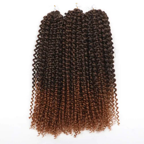 Miniatura 17 de Rizo rizado afro de 8 pulgadas, cabello rizado 4# color negro apagado 3 unids/paquete de extensiones de cabello sintético suave (4#)