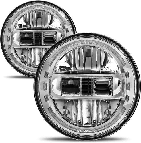 Miniatura 8 de Faros delanteros LED de 7 pulgadas aprobados por DOT para Jeep Wrangler JK LJ CJ TJ 1997-2018, faros Hummer H1 H2-2020 de patente exclusiva.