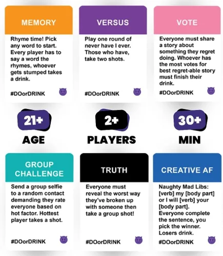 Miniatura 5 de Do or Drink Edición Traviesa - El Juego de Beber para Adultos para Situaciones Picantes - Divertidos Juegos de Fiesta para Adultos con 250 Cartas
