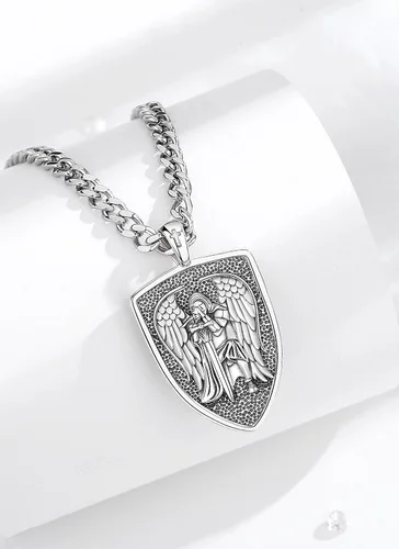 Miniatura 193 de CELESTIA Medallas de plata de ley 925 San Miguel/San Cristóbal/San Benito/San Gabriel/Virgen María/Jesús/Caravaca/Metatrón/Sello de los Siete