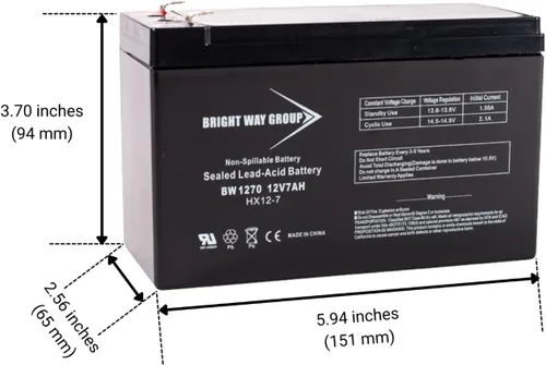 Miniatura 4 de Long Way LW-6FM6 - Batería compatible con SLA, 12V 7Ah F1 BW1270-F1