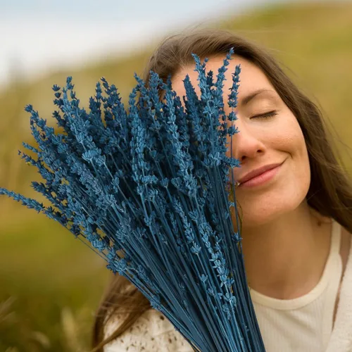 Paquete de flores de lavanda preservadas secas, ramo de lavanda seca 100% natural de 15 a 17 pulgadas para manualidades, ducha, bodas y decoración