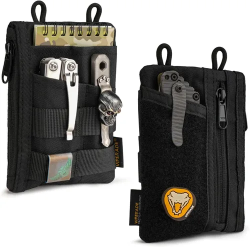 VIPERADE VE18 EDC Bolsa, Organizador de Bolsillo para Hombres, Organizador de Bolsillo EDC, 3 Ranuras con 2 Bolsillos con Cremallera, Bolsa