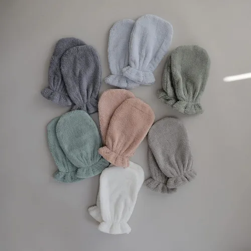 Miniatura 6 de mushie Guantes de baño para bebé, algodón orgánico, paquete de 2 (niebla marina)