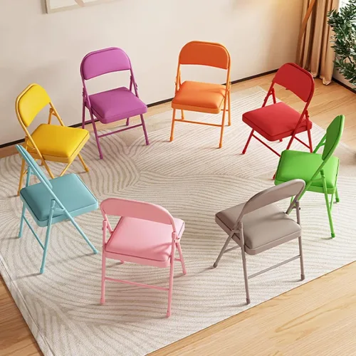 Miniatura 5 de Folding Chairs with Padded Seats - Portable Stackable Commercial Seating for Indoor and Outdoor Events, Weddings, Offices, Kitchens, and Dining