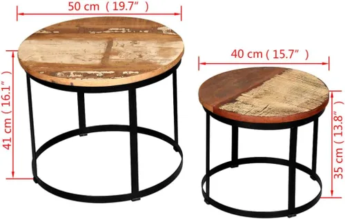 Miniatura 2 de Mesa auxiliar de dos piezas, mesa auxiliar, mesa de centro de almacenamiento elevada, adecuada para sala de estar, oficina, balcón, juego de sala