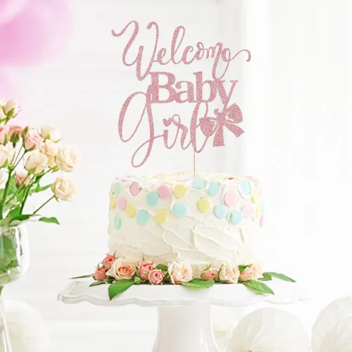Miniatura 7 de Decoración de bienvenida para tartas de bebé niña, baby shower, baby shower, recién nacida, espectáculo de género para niña, decoración de fiesta