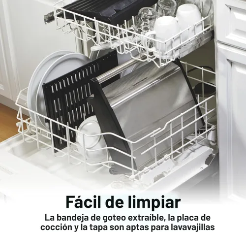 Miniatura 7 de Hamilton Beach Parrilla eléctrica para interiores con control de temperatura ajustable hasta 450F, superficie de 118 pulgadas cuadradas, sirve