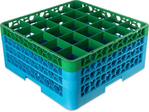 Miniatura 135 de Carlisle FoodService Products RG9-214 OptiClean Estante de vidrio con 9 compartimentos con 2 extensores, 7.12 pulgadas, polipropileno, azul