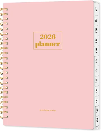 Miniatura 10 de SUNEE Agenda 2026, agenda semanal y mensual, enero de 2026 a diciembre de 2026, agenda diaria con pestañas, páginas de notas, encuadernación en Negro