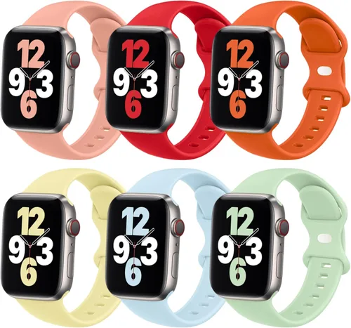 Miniatura 17 de Paquete de 6 correas deportivas compatibles con Apple Watch Band de 1.496 in 1.575 in 1.614 in 1.654 in 1.732 in 1.772 in 1.811 in 1.929 in