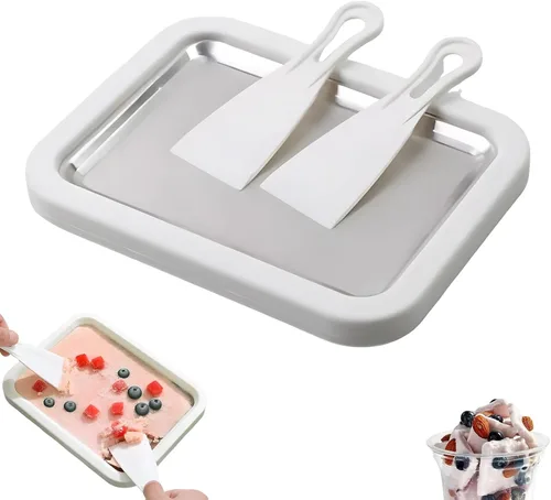 Miniatura 9 de Máquina de helados instantánea, kit de máquina de helados enrollados en casa 2026, placa de congelación instantánea con 2 raspadores, máquina