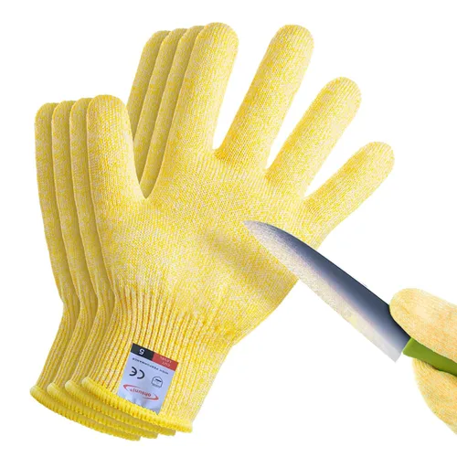 Miniatura 23 de Guantes resistentes a cortes, 4 pares de guantes resistentes a cortes de grado alimenticio, guantes de corte para cocina, pelado de ostras, Gris