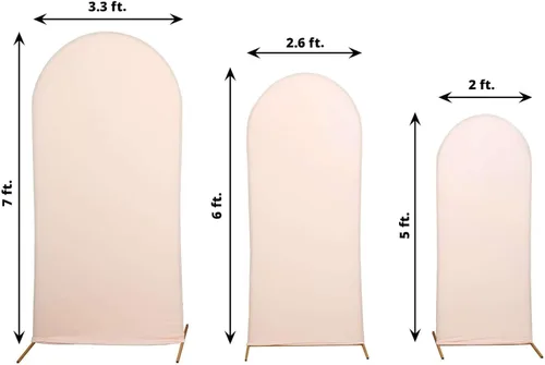 Miniatura 3 de Efavormart Juego de 3 Fundas Ajustadas de Spandex Oro Rosa Mate Blush para Arcos de Boda para Soportes de Telón de Fondo Chiara de Parte Superior