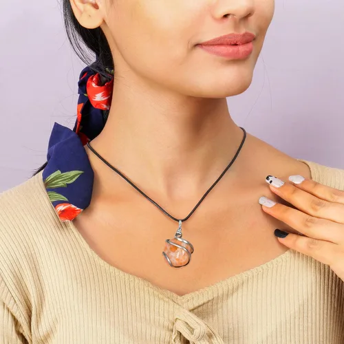 Miniatura 104 de PYOR Collar con colgante curativo de Reiki de cristal, gemas de buena suerte, prosperidad, riqueza, piedras preciosas naturales, collares de buena