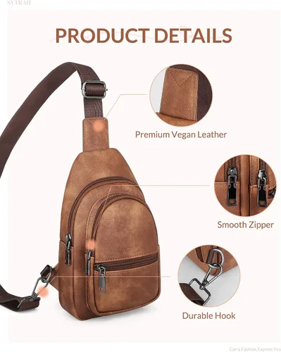 Miniatura 5 de SYTRAH Bolso bandolera para mujer, bolsos cruzados para mujer, bolso cruzado, riñoneras, bolsa de pecho para viajes