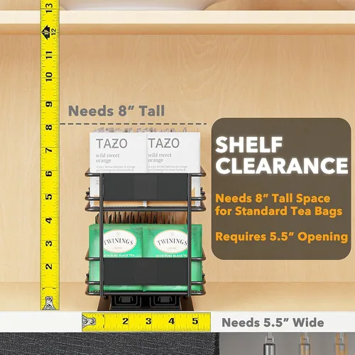 Miniatura 7 de SpaceAid Organizador de especias extraíble para gabinete, 2 cajones de 2 niveles, organizador de bolsas de té extraíble para gabinete