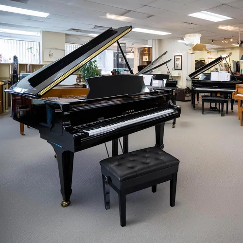 Miniatura 9 de AW Banco de piano ajustable con almacenamiento, taburete de teclado de madera negra, asiento de cuero, silla Paino para piano, tienda de música
