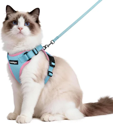Miniatura 72 de rabbitgoo Juego de arnés y correa para gatos, arnés a prueba de escapes para paseos seguros al aire libre, chaleco suave transpirable ajustable