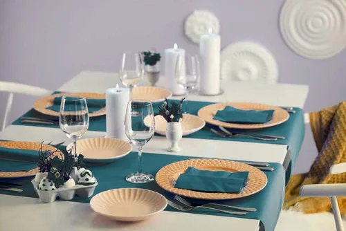 Miniatura 3 de Servilletas desechables de 3 capas de color verde azulado, 125 unidades, servilletas de papel para cócteles y fiestas para bodas, cumpleaños, bares