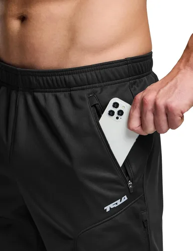 Miniatura 6 de TSLA - Pantalones deportivos de ciclismo antiviento y térmicos para hombre, forrados de vellón, para exteriores, para el invierno y clima frío