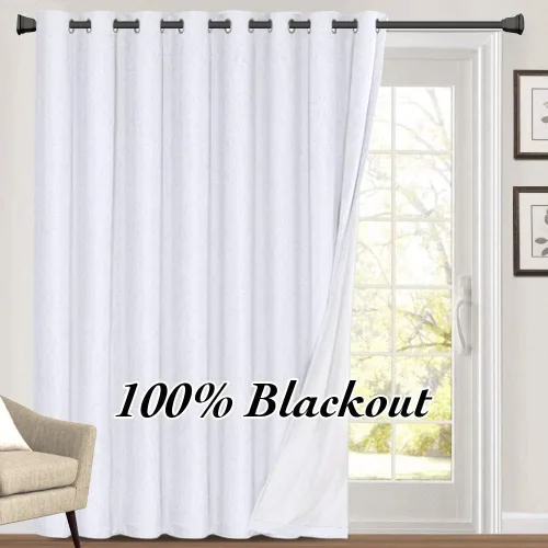 Miniatura 131 de Primitive - Cortinas opacas 100 % de lino texturizado natural para dormitorio, sala de estar, cortinas para ahorra energía, tela de arpillera