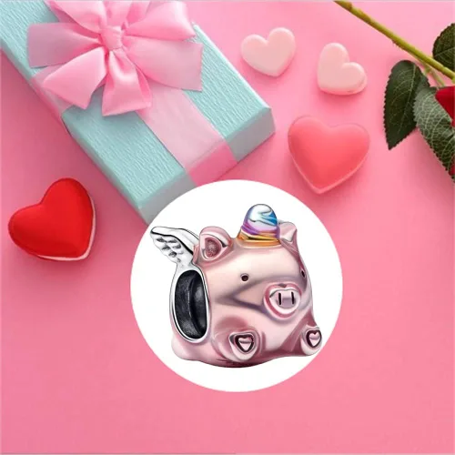 Miniatura 2 de UIHEI Family Love You - Dijes colgantes de corazón para mujer, collar o pulsera en plata de ley 925, regalo de joyería para el día de la madre