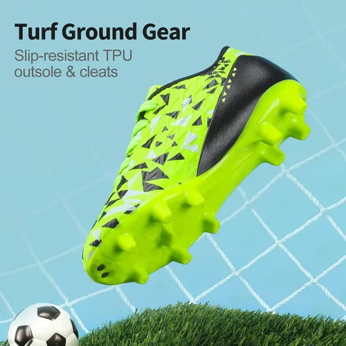 Miniatura 3 de DREAM PAIRS - Botas de fútbol para niños y niñas, para entrenamiento al aire libre y terreno firme para niños pequeños y grandes