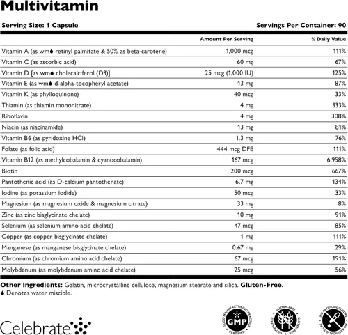 Miniatura 3 de Celebrate Vitamins Bariatric Multivitamin, sin hierro, suplemento de bypass gástrico y gastrectomía de manga para hombres y mujeres, minerales