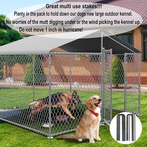 Miniatura 5 de Estacas de viento resistentes de 12 pulgadas en forma de U para barra de refuerzo para seguridad de trampolín, juego de columpios, camping, vallas