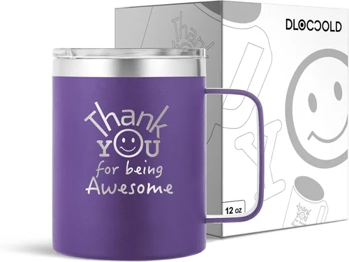 Miniatura 20 de DLOCCOLD Regalos de agradecimiento para mujeres, taza de café con texto en inglés "Thank You for Being Awome", agradecimiento a los empleados