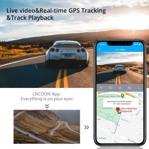 Miniatura 3 de Video en vivo y monitor remoto de 24 horas, Jimi JC400P 4G y WiFi Dual Dash Cam frontal e interior para automóviles Cámara de coche 1080P Grabadora
