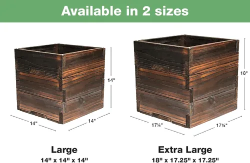 Miniatura 2 de Maceta decorativa de madera extragrande con soporte universal para postes de luz, paraguas, comederos de pájaros, caja de madera maciza para jardín